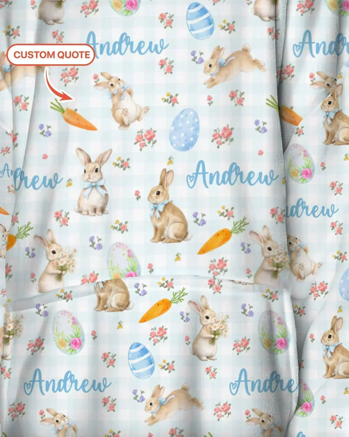 Personalisierte Bunny Garden Bambus Decken-Hoodie