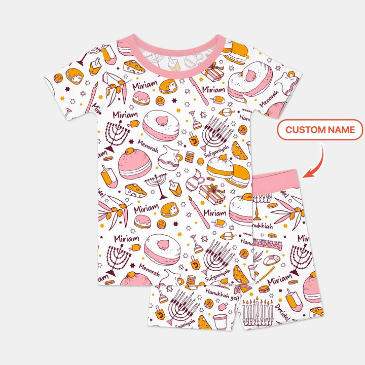 Zweiteiliges Pyjama-Set mit kurzen Ärmeln und Shorts im Sommer-Design