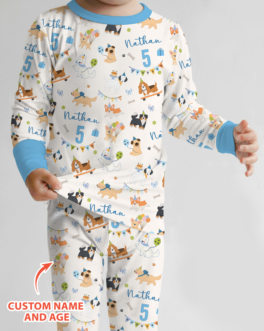 Zweiteiliges Langarm-Pyjama-Set mit Sommerfrüchten