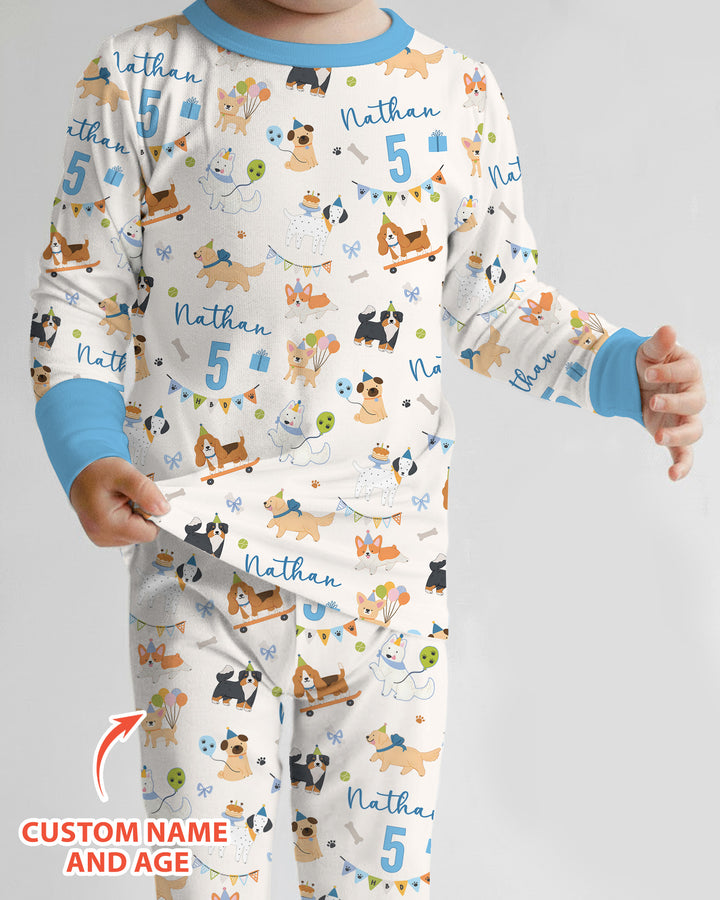 Zweiteiliges Langarm-Pyjama-Set mit Sommerfrüchten
