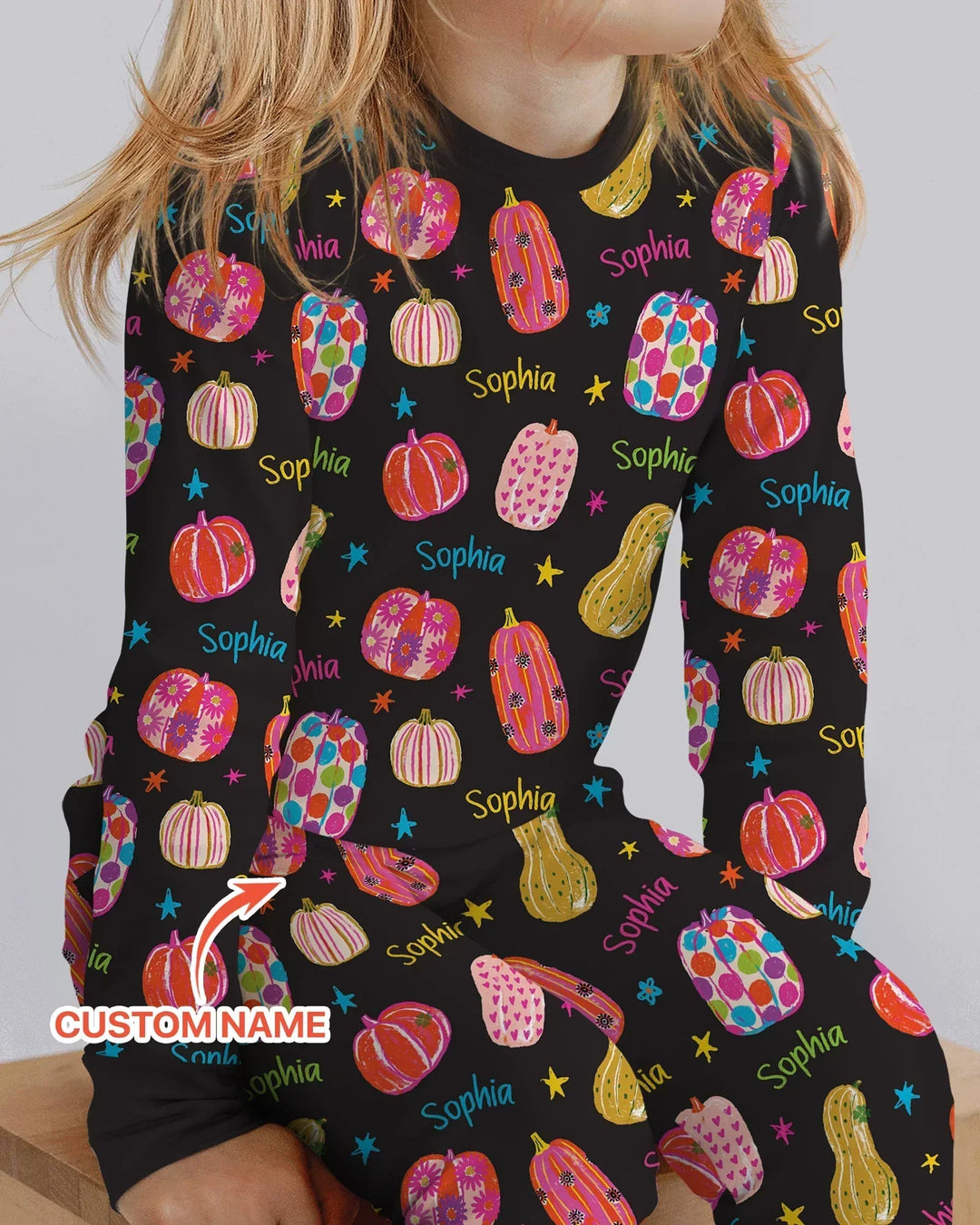 Zweiteiliges Langarm-Pyjama-Set mit Sommerfrüchten