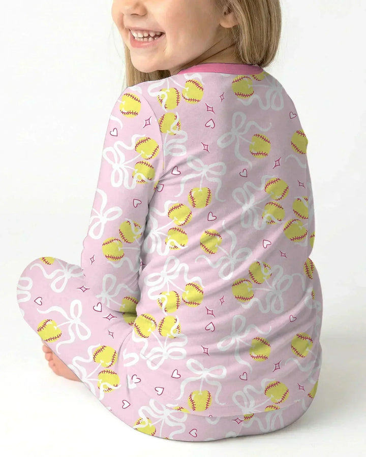 Zweiteiliges Langarm-Pyjama-Set mit Sommerfrüchten
