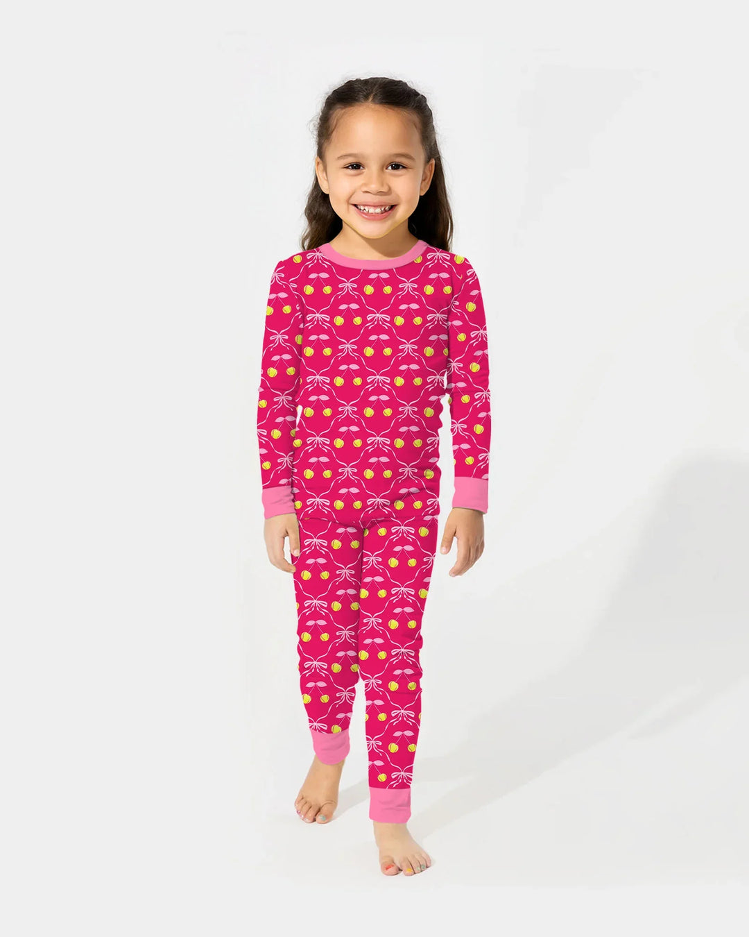 Zweiteiliges Langarm-Pyjama-Set mit Sommerfrüchten