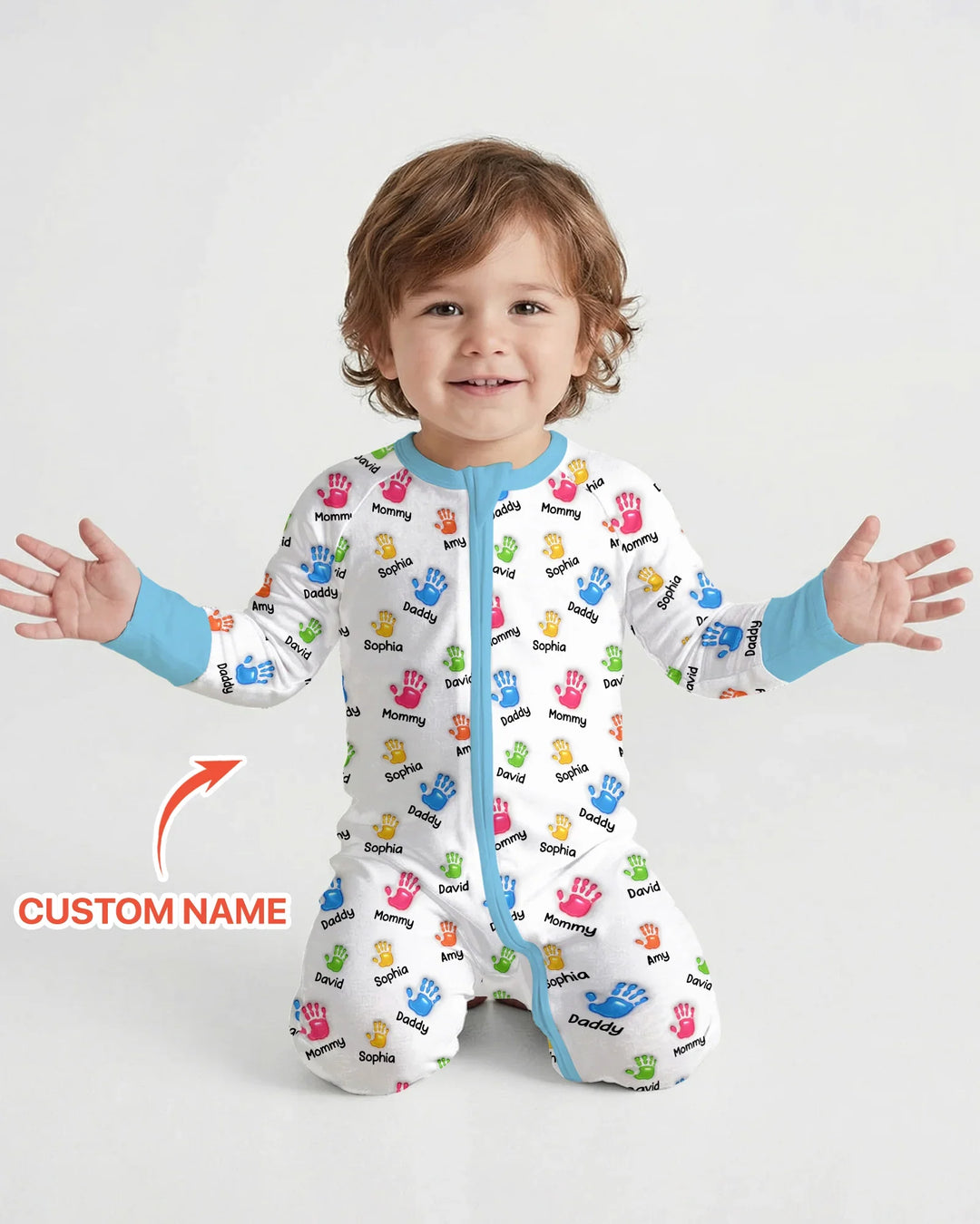 First Mother Day - Handprints Bamboo Convertible Zippy