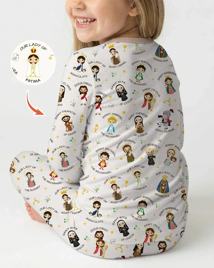 Zweiteiliges Langarm-Pyjama-Set mit Sommerfrüchten