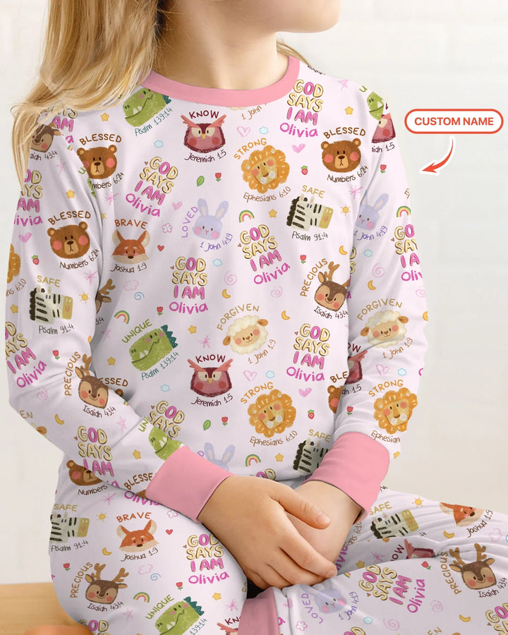 Zweiteiliges Langarm-Pyjama-Set mit Sommerfrüchten