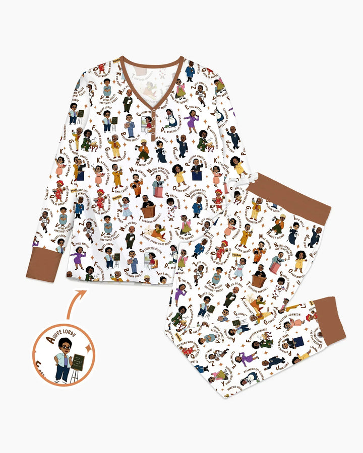 Black Legacy ABCs Familien-Pyjama-Set aus Bambus für Damen