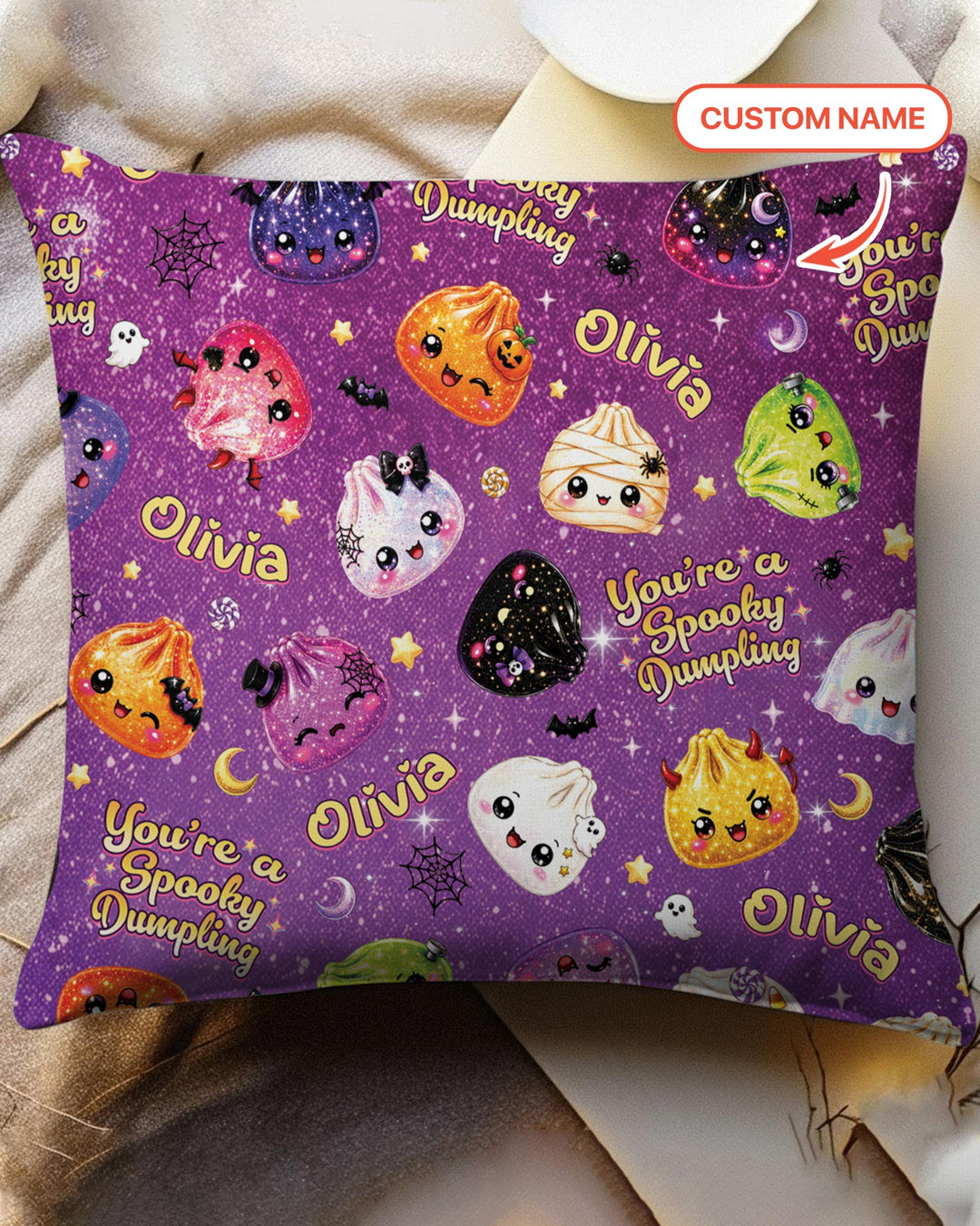 Custom Name You're A Spooky Dumpling Bamboo Pillow Case