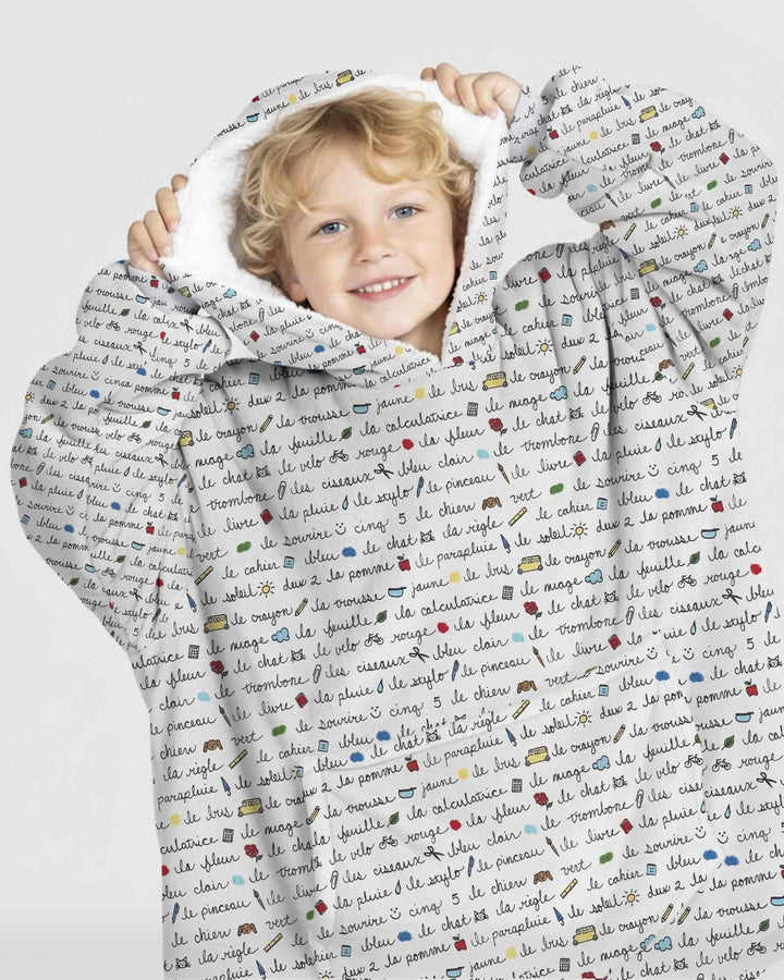 French Classroom Notes Bamboo Blanket Hoodie