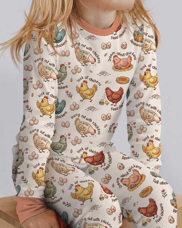 Zweiteiliges Langarm-Pyjama-Set mit Sommerfrüchten