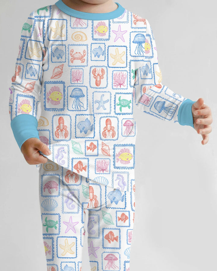 Zweiteiliges Langarm-Pyjama-Set mit Sommerfrüchten