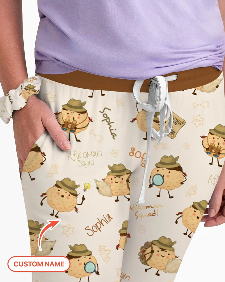 Custom Name Passover Afikoman Bamboo Women Pajama Set