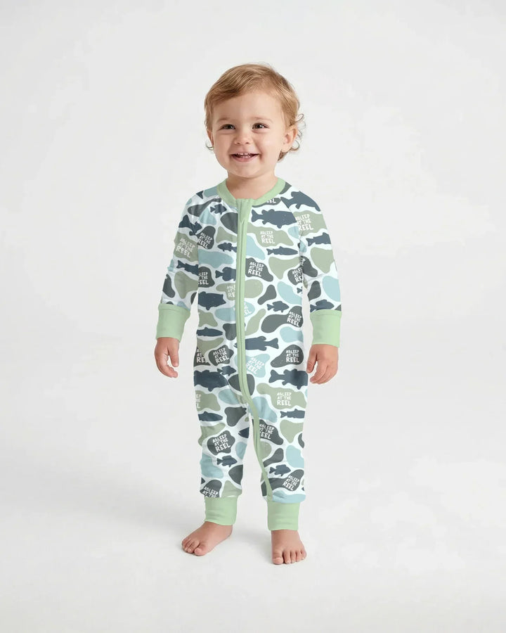 Asleep At The Reel Matching Daddy & Me Bamboo Convertible Zippy