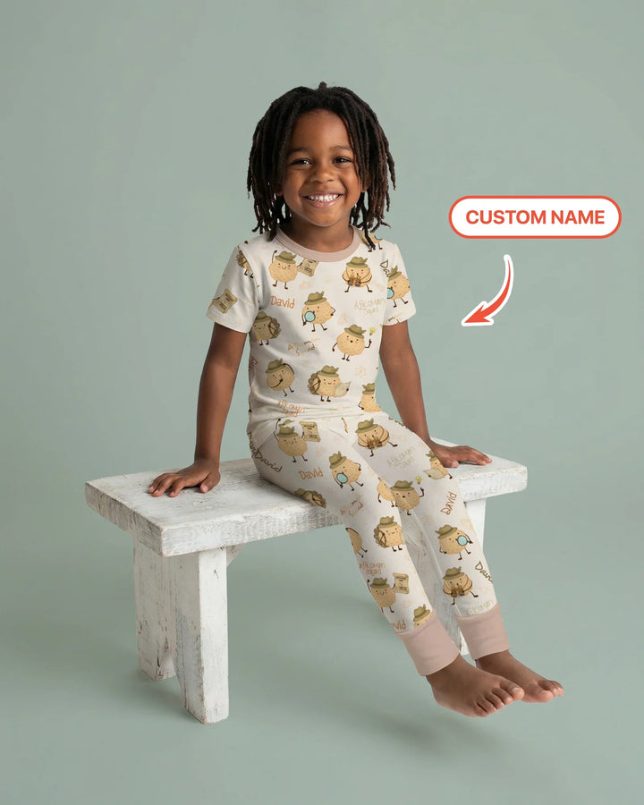 Zweiteiliges, kurzärmliges Pyjama-Set mit Marienkäfern
