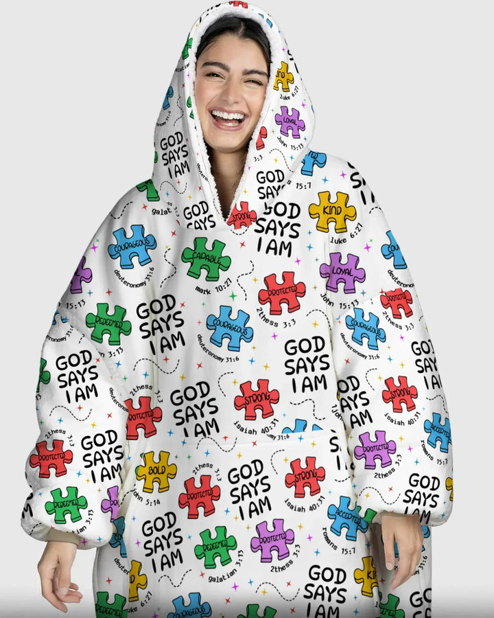 All Pieces Belong Wearable Bamboo Blanket Hoodie
