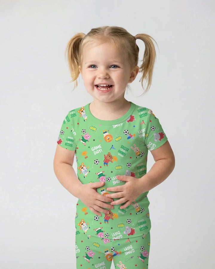 Zweiteiliges, kurzärmliges Pyjama-Set mit Marienkäfern