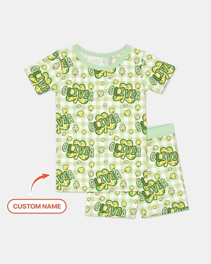 Zweiteiliges Pyjama-Set mit kurzen Ärmeln und Shorts im Sommer-Design