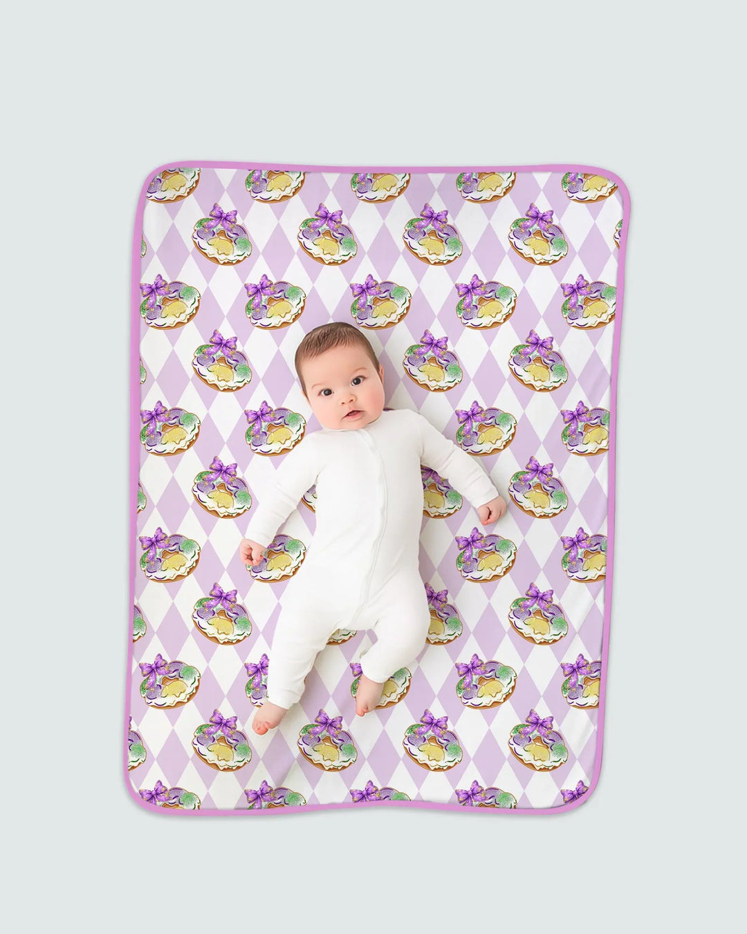 Mardi Gras Donut Bamboo Blanket