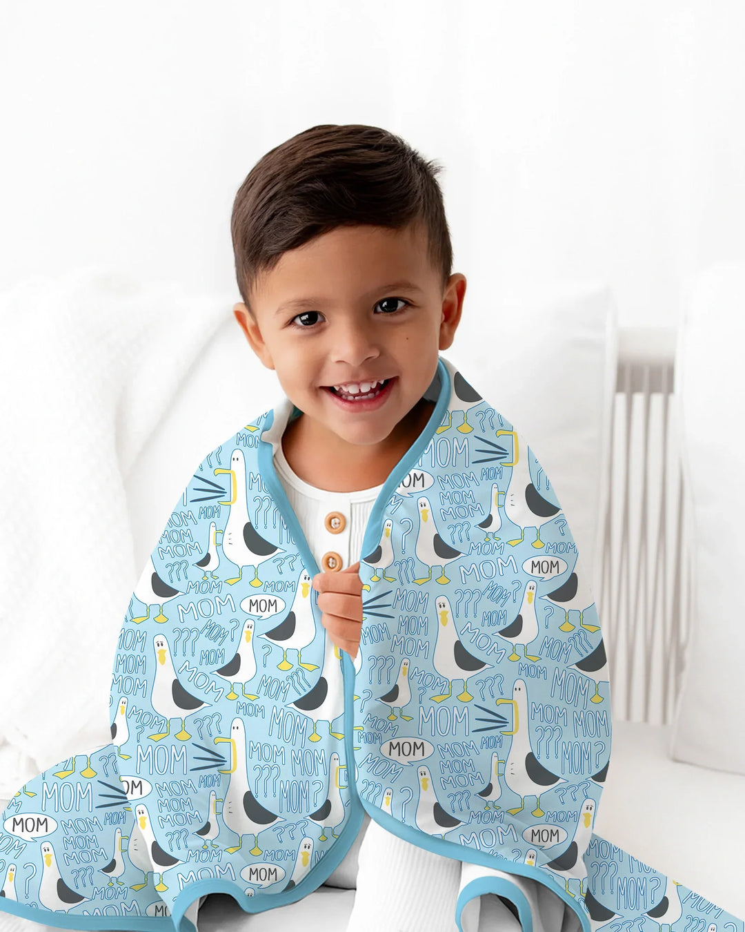 Funny Seagull MOM Bamboo Blanket