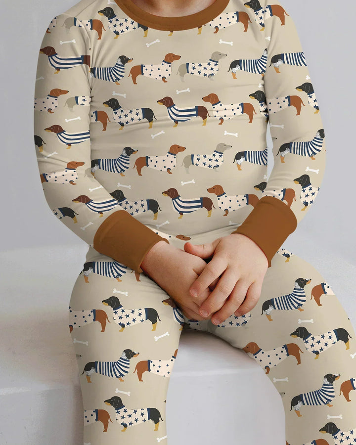 Zweiteiliges Langarm-Pyjama-Set mit Sommerfrüchten