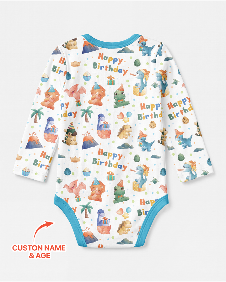 Custom Name When I Wake Up Birthday Dino Bamboo Bodysuit
