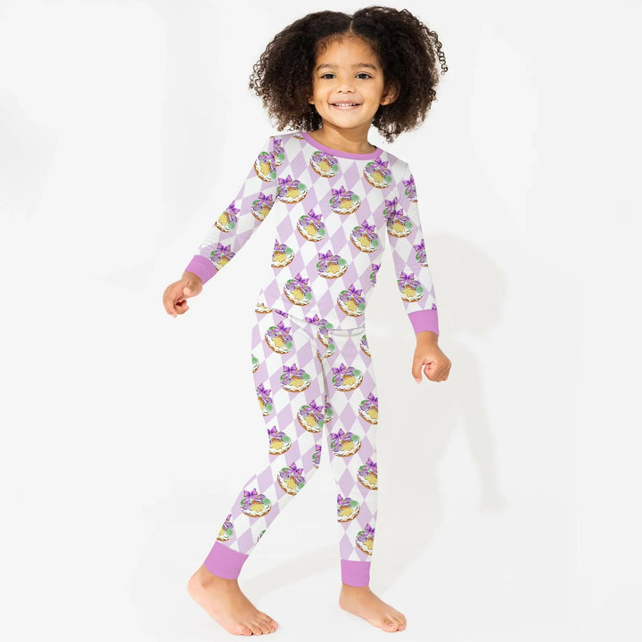 Zweiteiliges Langarm-Pyjama-Set mit Sommerfrüchten