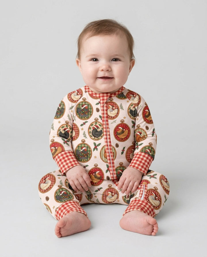Chicken Merry Clucking Christmas Bamboo Convertible Zippy