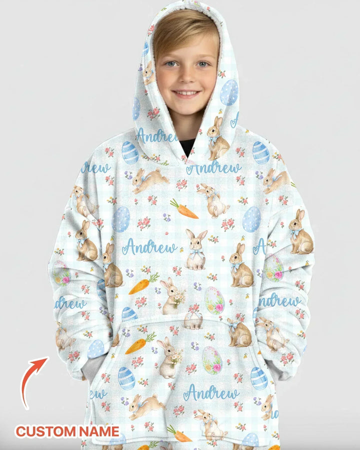 Personalisierte Bunny Garden Bambus Decken-Hoodie
