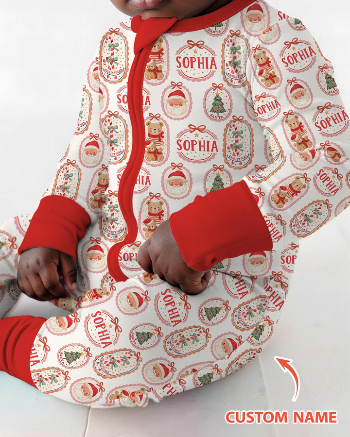 Vintage Christmas Cameo Bamboo Convertible Zippy