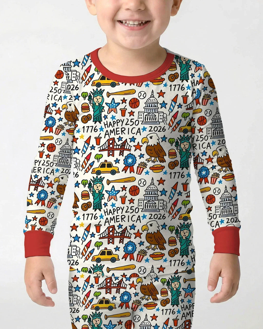 Zweiteiliges Langarm-Pyjama-Set mit Sommerfrüchten