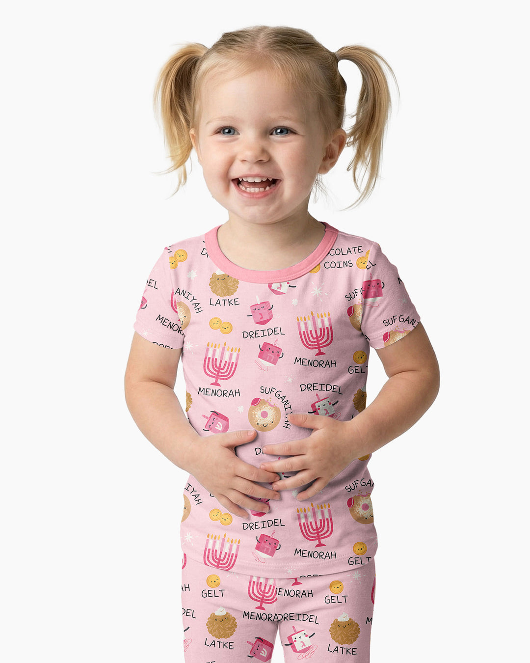 Family Hanukkah Matching Bamboo Two Piece Short Sleeve Pajama Set