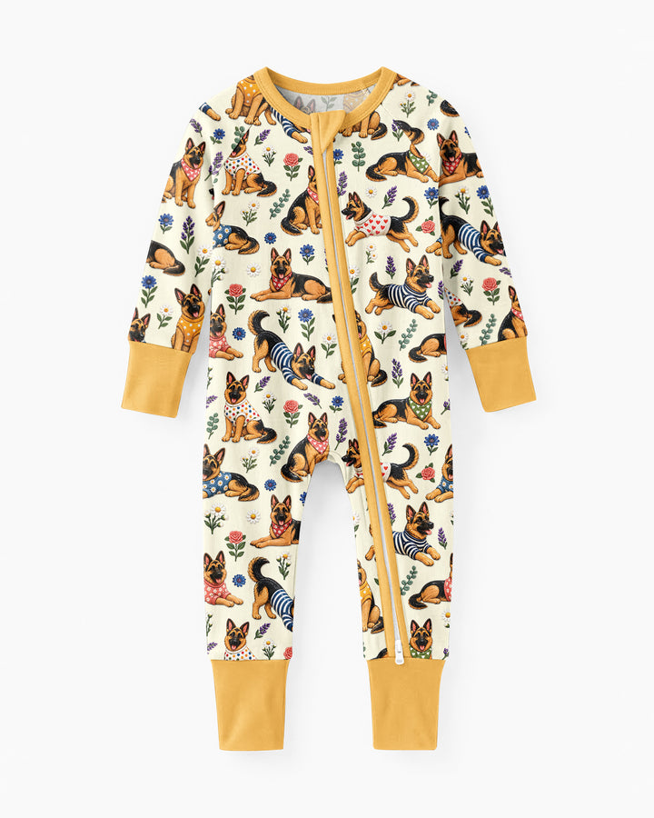 Floral German Shepherds Bamboo Convertible Zippy
