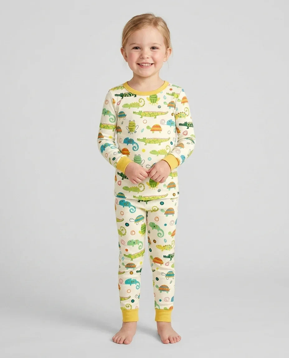 Zweiteiliges Langarm-Pyjama-Set mit Sommerfrüchten