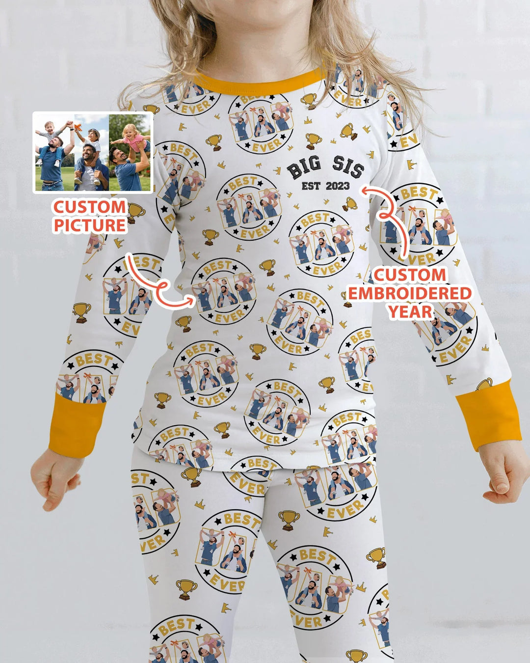 Zweiteiliges Langarm-Pyjama-Set mit Sommerfrüchten