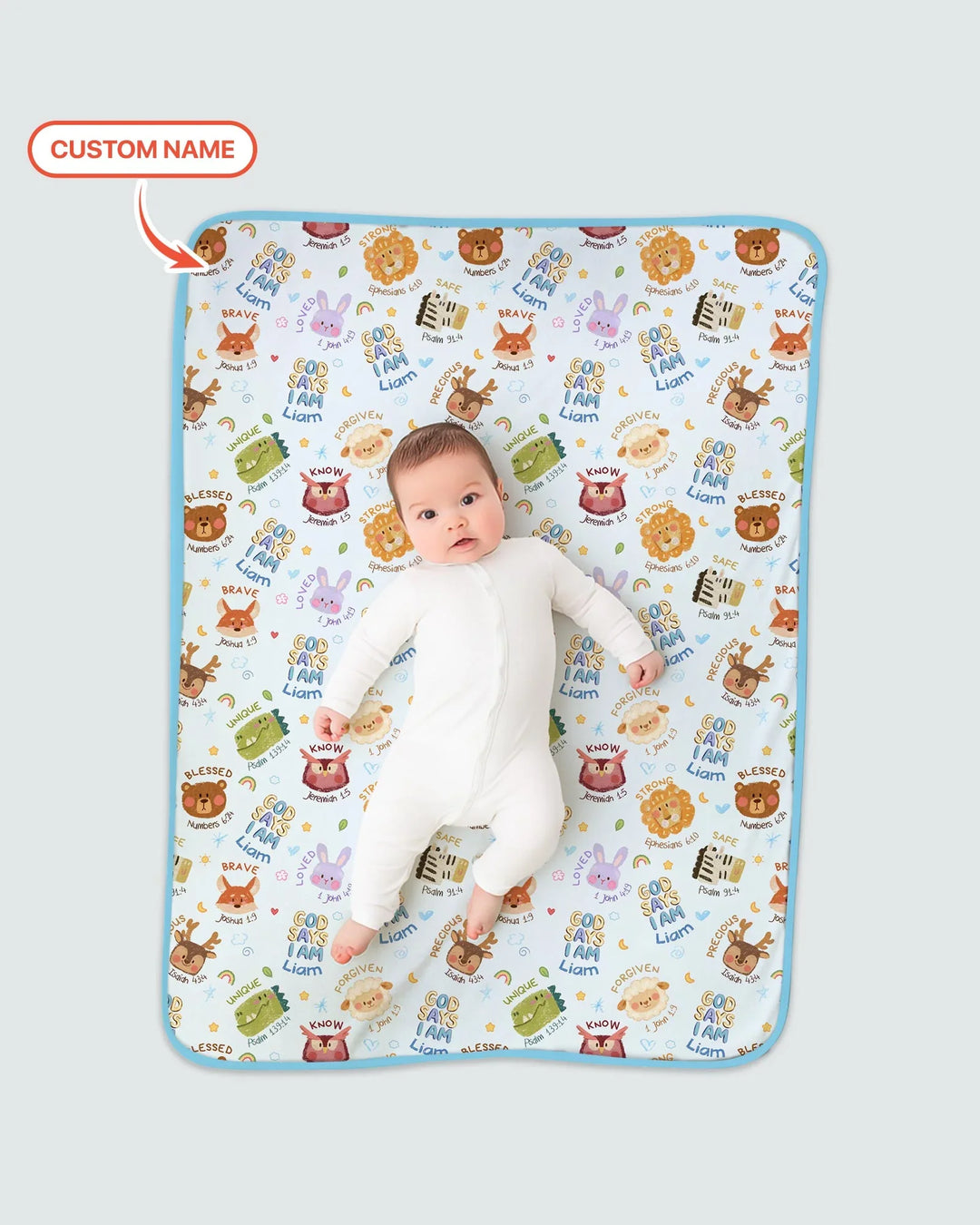God Says I Am — Little Flock Custom Name Blanket