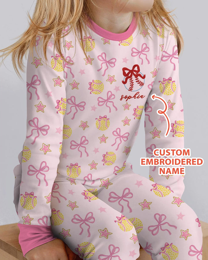 Zweiteiliges Langarm-Pyjama-Set mit Sommerfrüchten