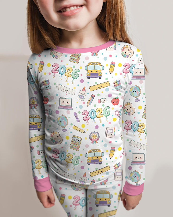 Zweiteiliges Langarm-Pyjama-Set mit Sommerfrüchten
