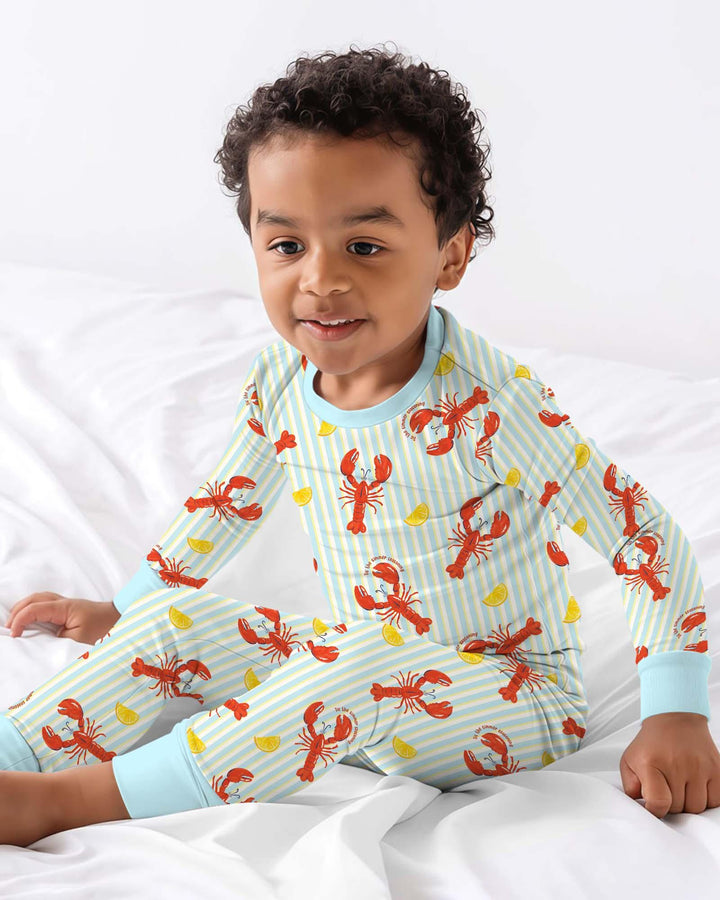Zweiteiliges Langarm-Pyjama-Set mit Sommerfrüchten