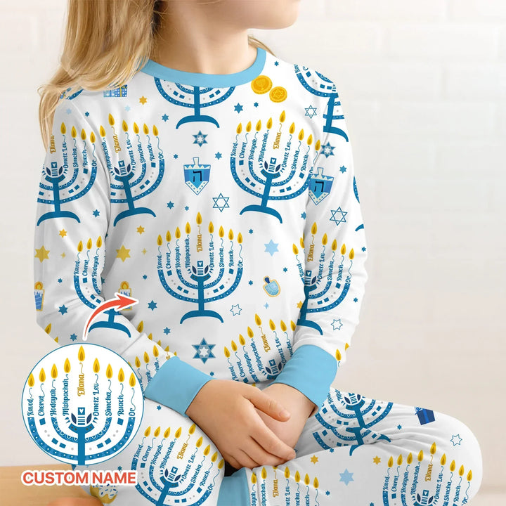 Zweiteiliges Langarm-Pyjama-Set mit Sommerfrüchten