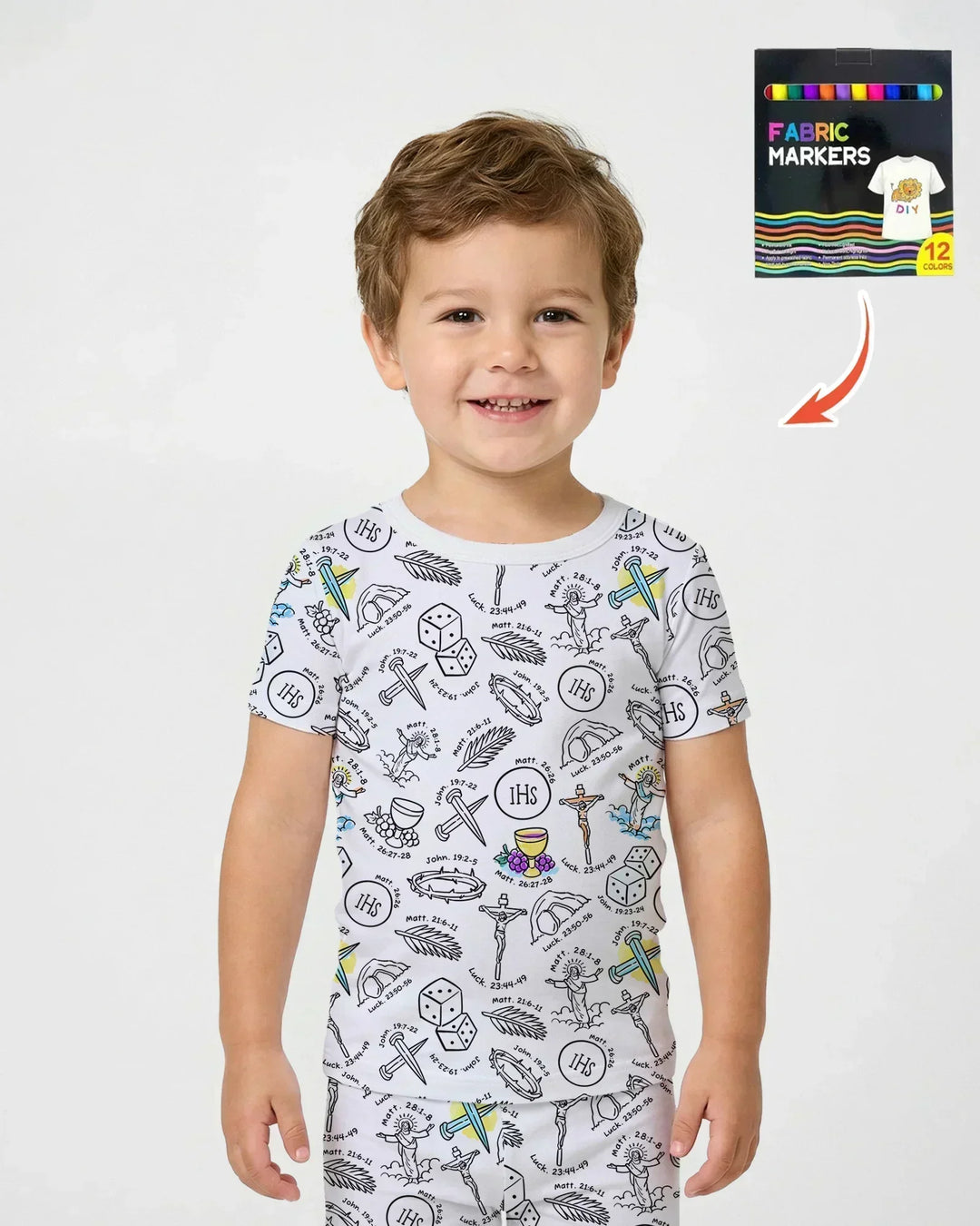 Zweiteiliges, kurzärmliges Pyjama-Set mit Marienkäfern
