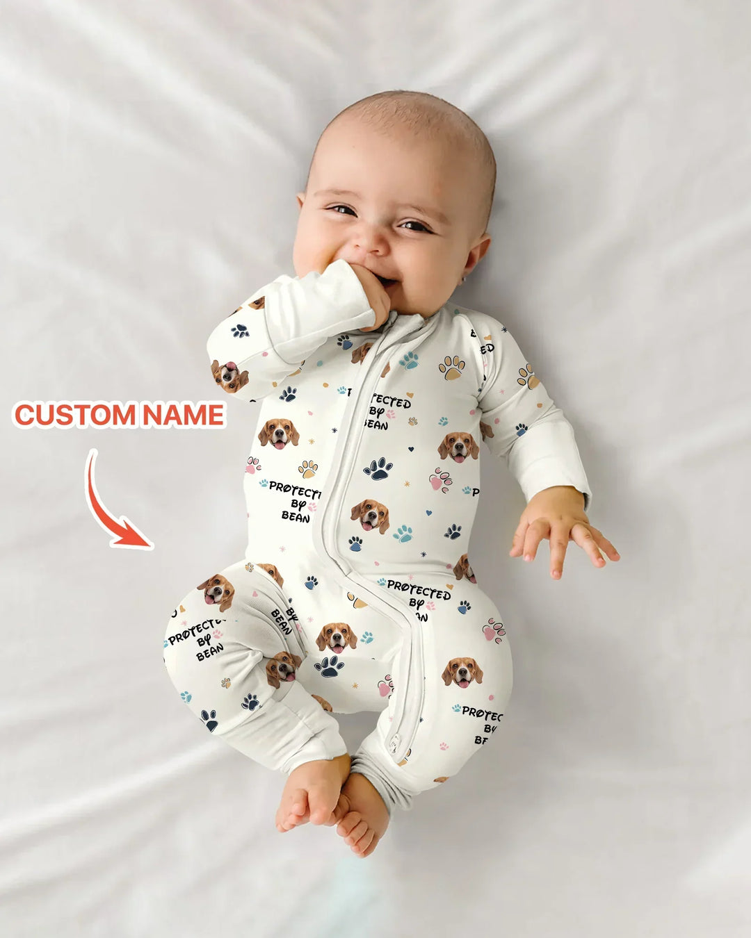 Gerippte Babykleidung mit individuellem Foto - Weich &amp; Skizzenhaft
