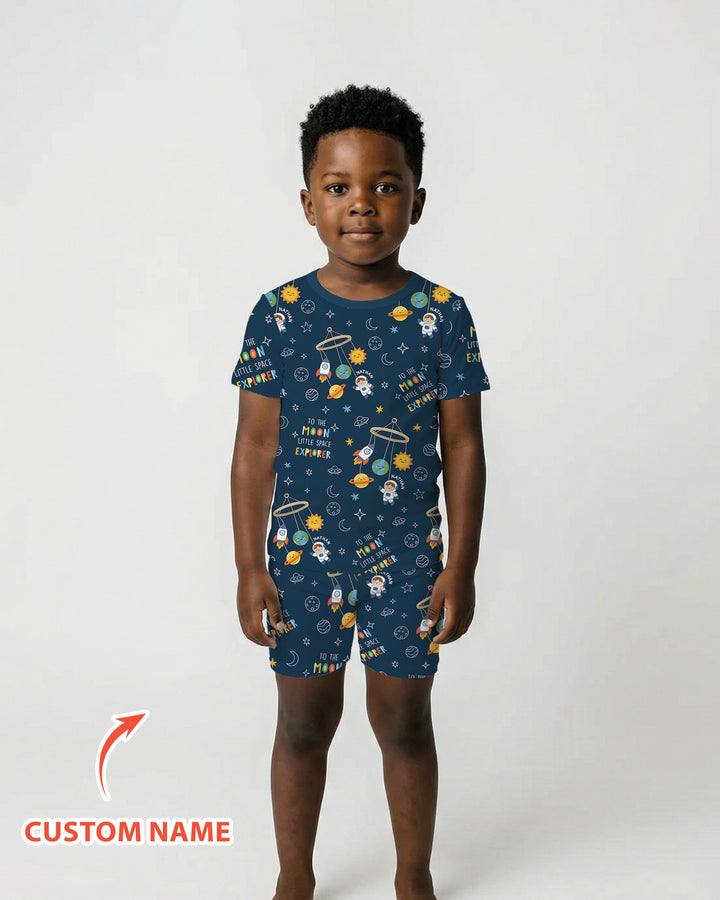 Schlafanzug-Set zweiteilig, kurze Ärmel, kurze Hose, Bambus