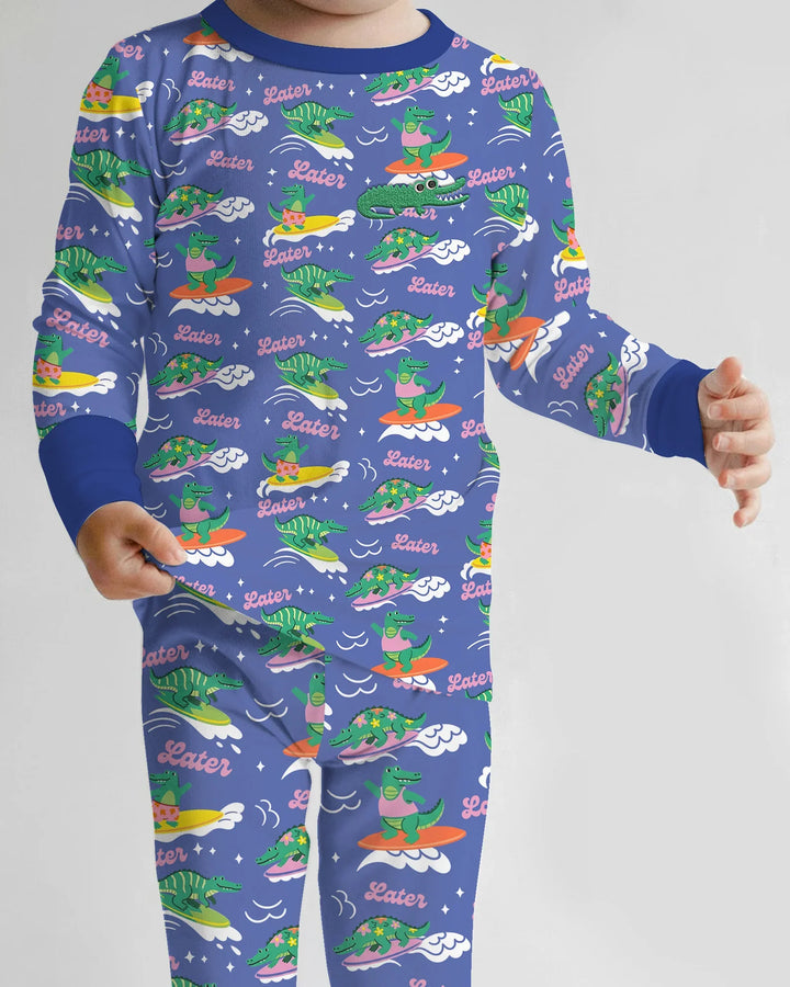 Zweiteiliges Langarm-Pyjama-Set mit Sommerfrüchten