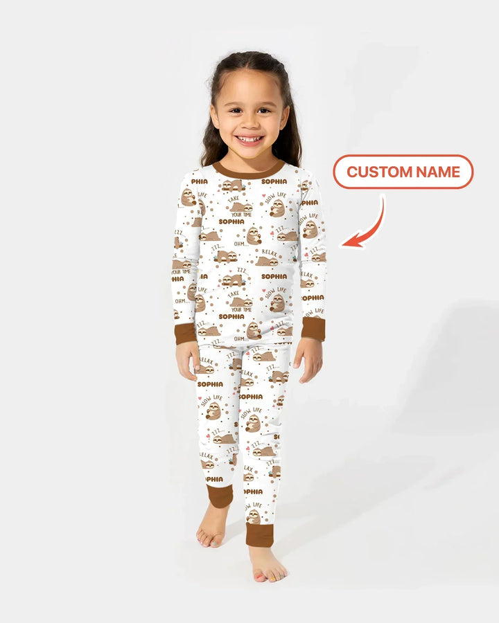 Zweiteiliges Langarm-Pyjama-Set mit Sommerfrüchten