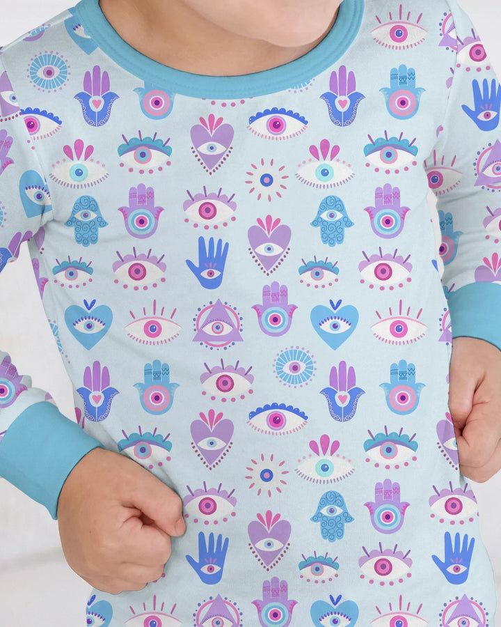 Zweiteiliges Langarm-Pyjama-Set mit Sommerfrüchten