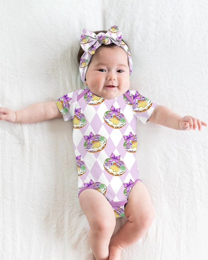 Mardi Gras Donut Bamboo Bodysuit