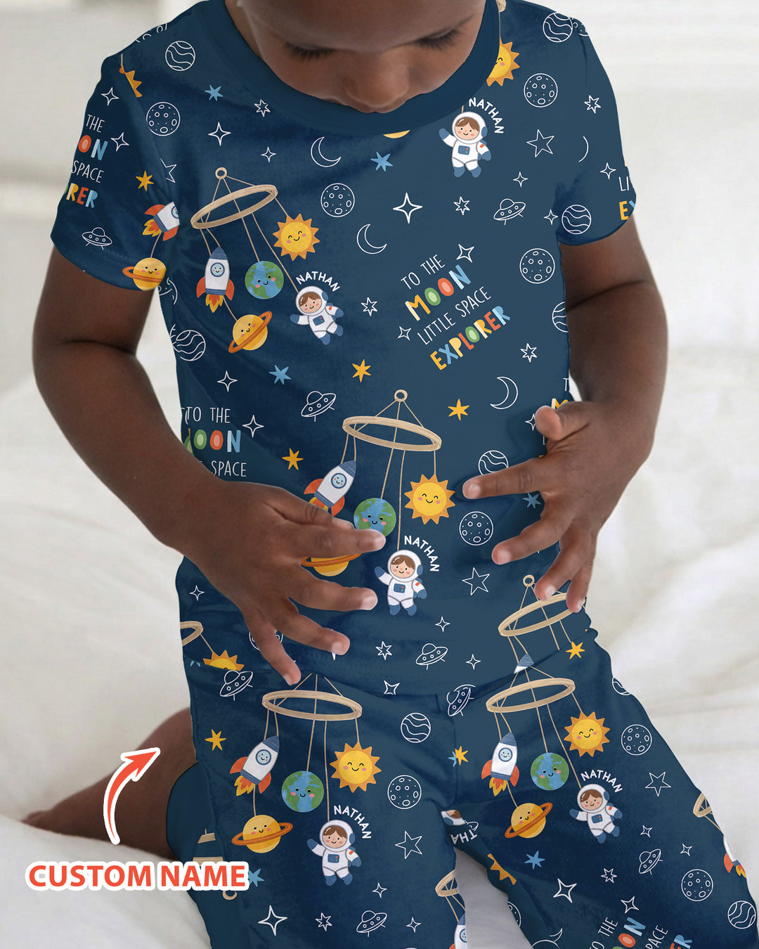 Zweiteiliges, kurzärmliges Pyjama-Set mit Marienkäfern