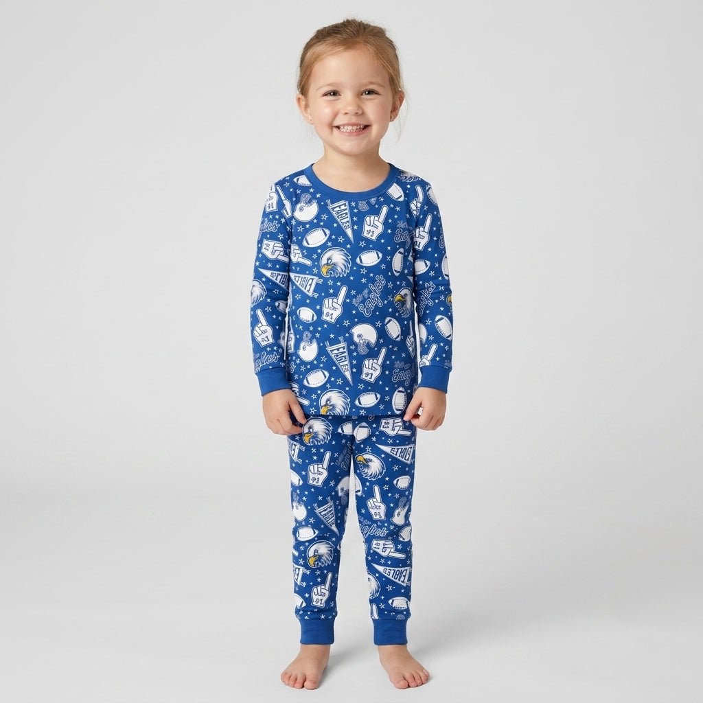 Let's go Eagles Bamboo Two Piece Long Sleeve Pajama Set