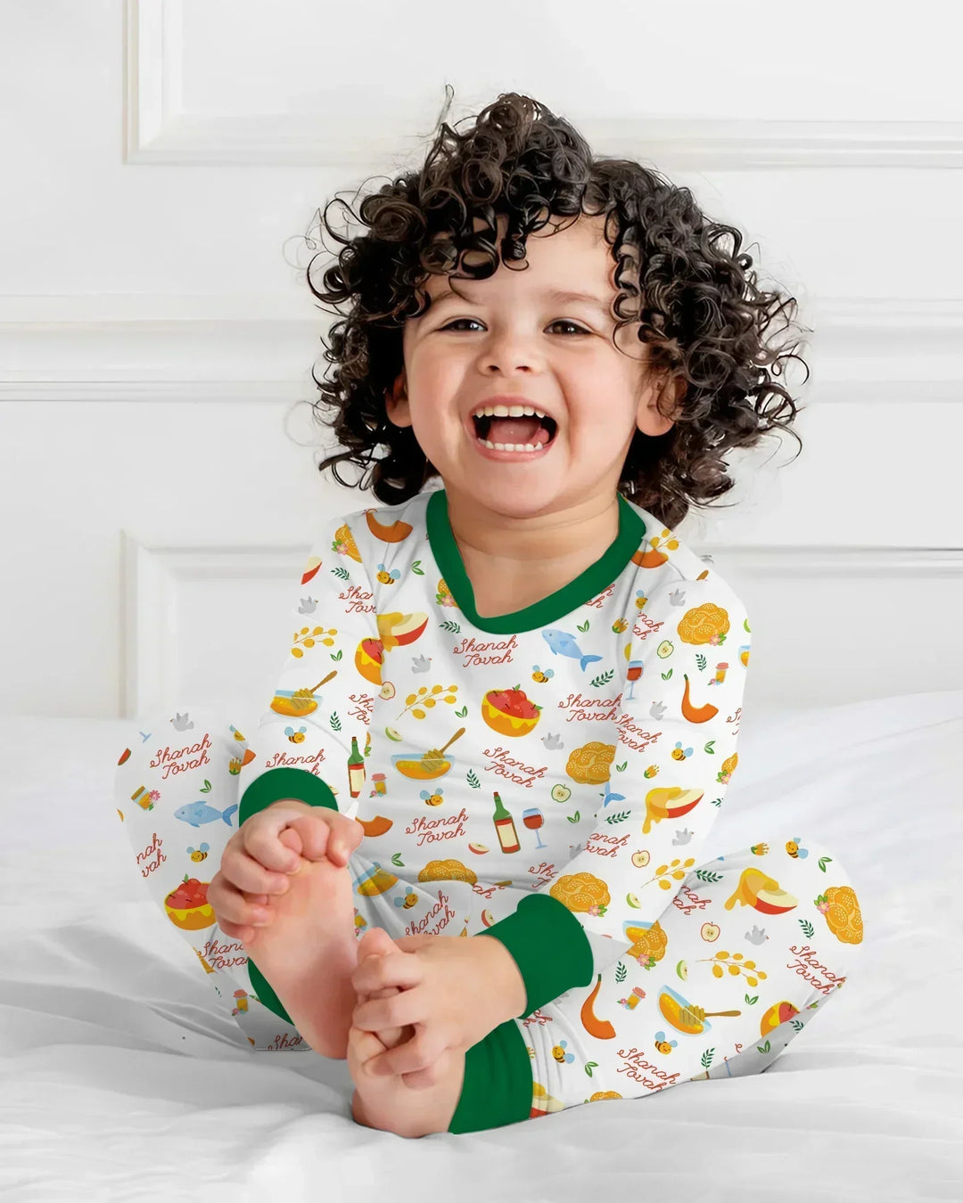 Zweiteiliges Langarm-Pyjama-Set mit Sommerfrüchten