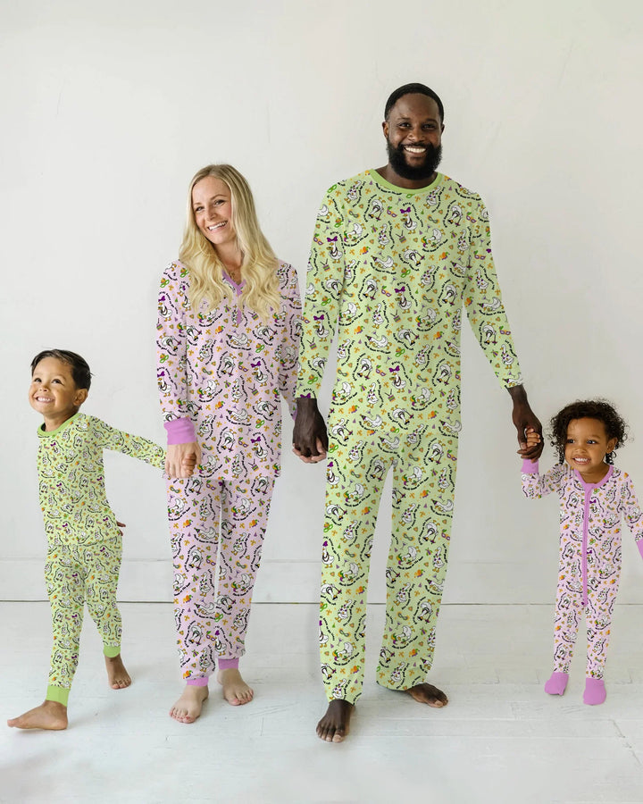 Mardi Gras Alberne Gans Damen Pyjama-Set aus Bambus